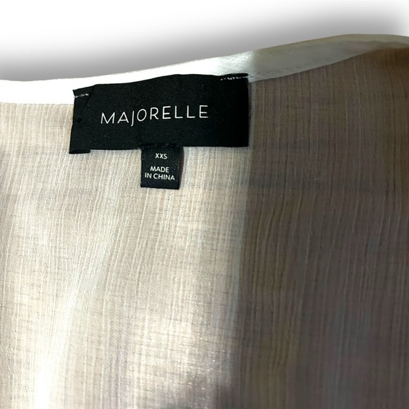 Majorelle Mariel Blouse White Ruffle Long Sleeve Chiffon Vneck Top Sz XXS - Picture 5 of 11